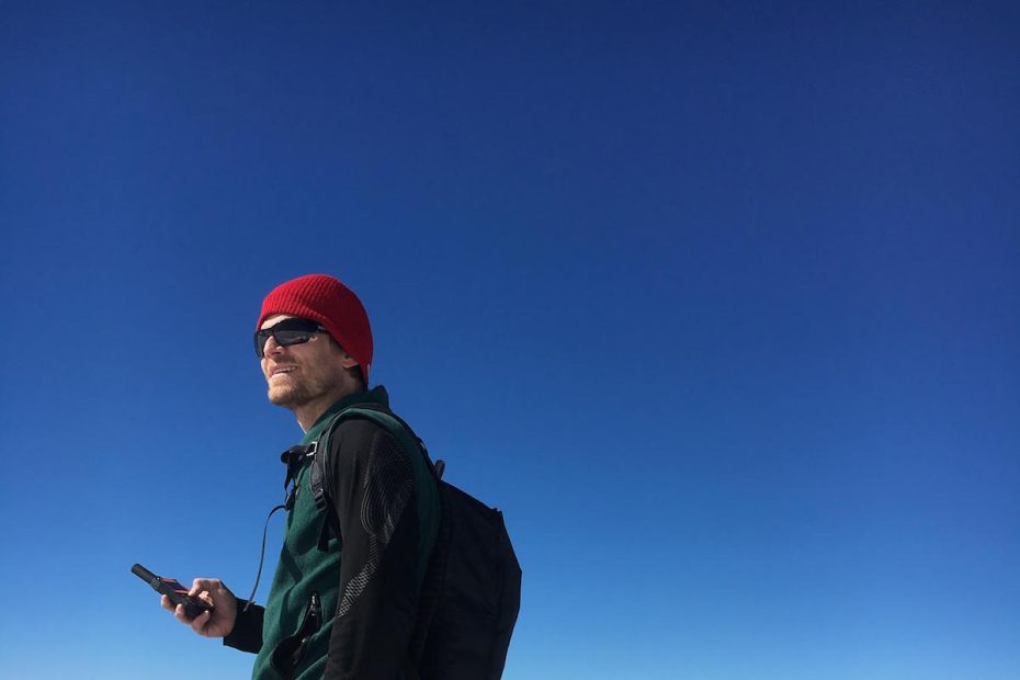 Derek Franz gets his bearings using the SPOT X 2-Way Satellite Messenger in Colorado's Flat Tops Wilderness in late October 2018. [Photo] Mandi Franz