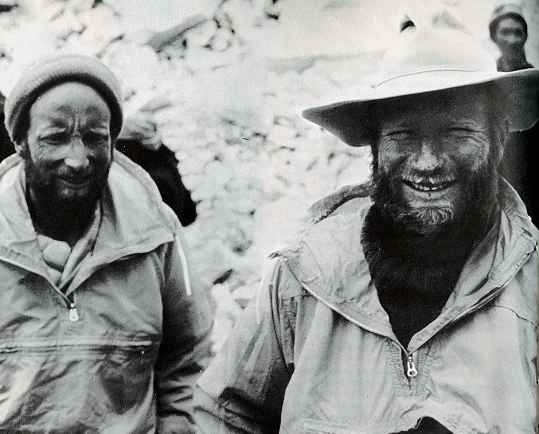 Hornbein and Unsoeld at Base Camp in 1963, after the first ascent of the West Ridge. [Photo] Jim Whittaker