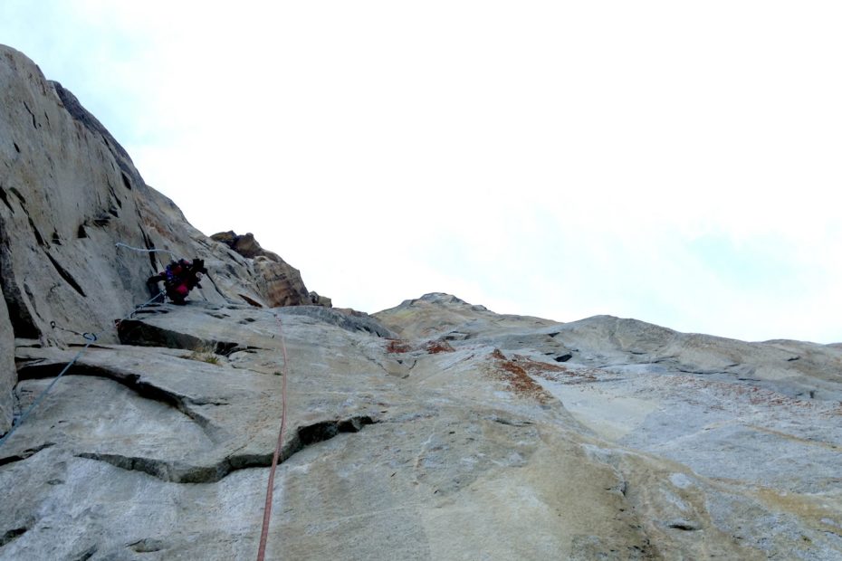 Josie McKee leading the last block to the top of Lost Arrow Spire on Day 2. [Photo] Quinn Brett