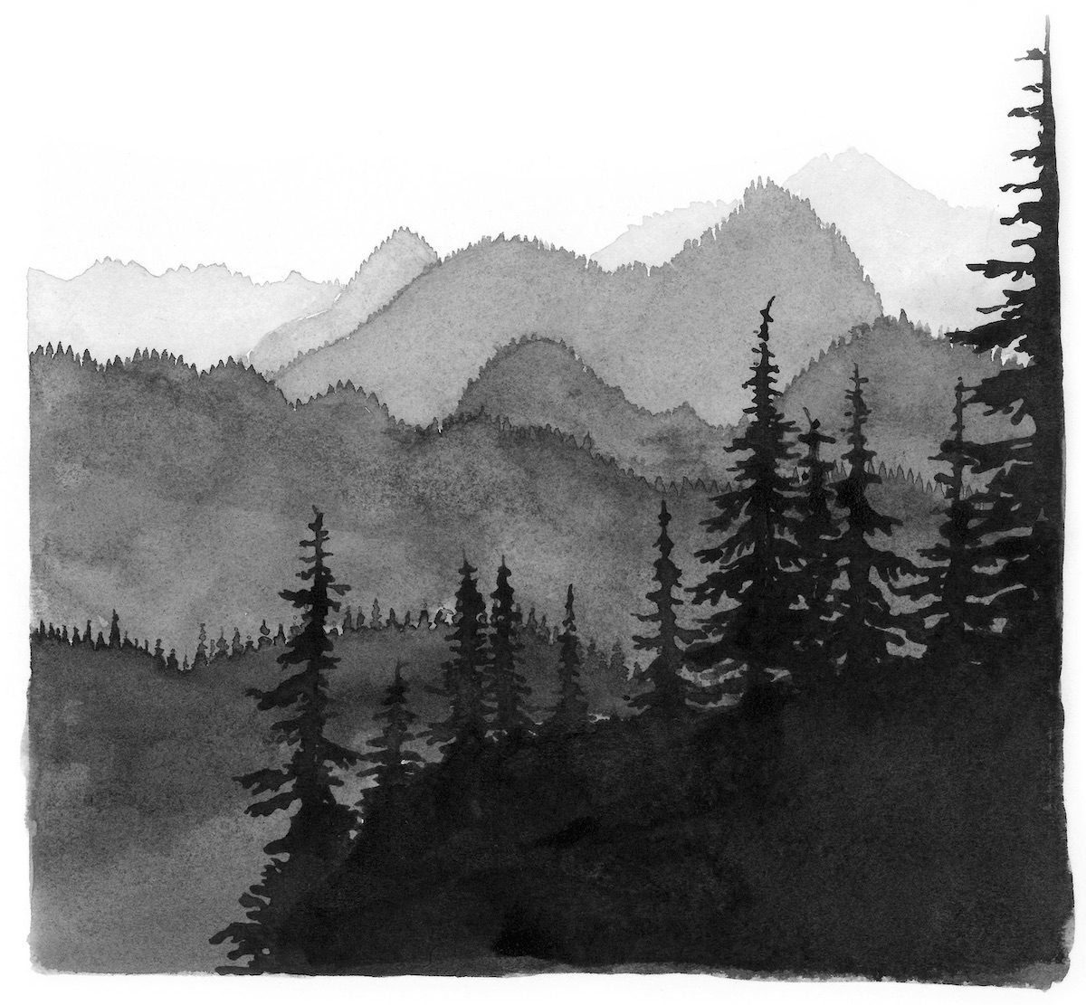 Mountain Range. Justin Gibbens's illustrations appear throughout the book. [Image] Courtesy of Mountaineers Books