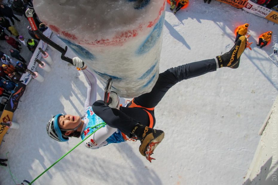 An image from a 2018 UIAA World Cup ice climbing competition. [Photo] UIAA/Kirov/Lena Tem