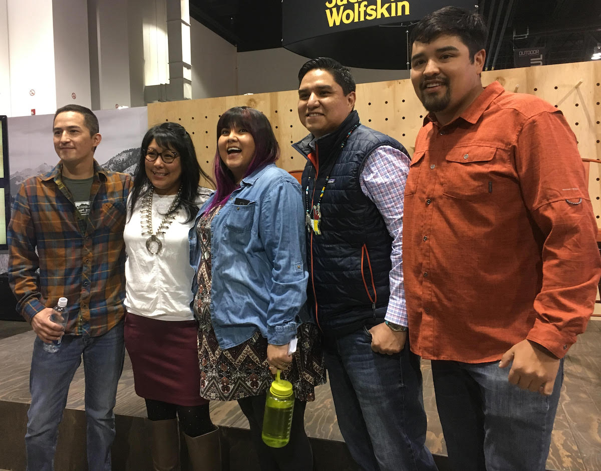 Speakers of a discussion panel titled Indigenous Connections: Re-envisioning Recreation and Public Land, which was took place at the 2018 Winter Outdoor Retailer. [Photo] Derek Franz